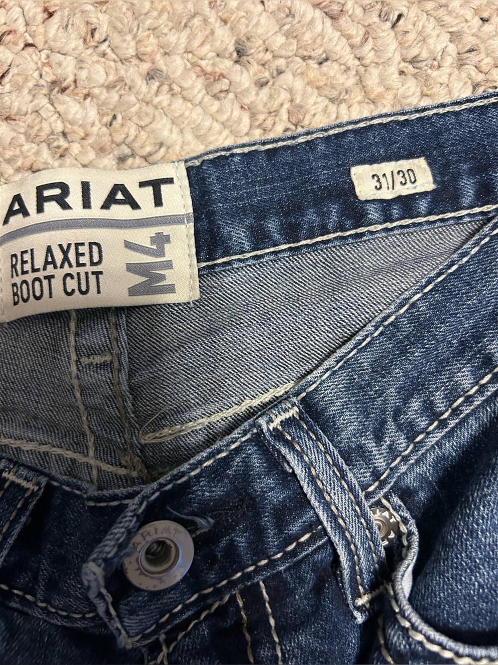 Ariat Men’s Relaxed Bootcut Jeans - Dark Blue Denim